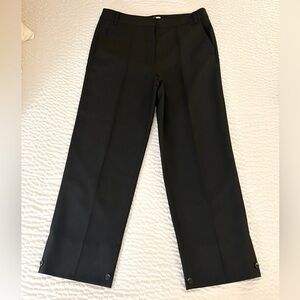 TIBI CROPPED GRAIN DE POUDRE WOOL TAPERED PANTS IN BLACK size 4 NWOT